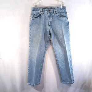 Men's Authentic Wrangler Light Wash Relaxed Fit Jeans Size 34 X 29
